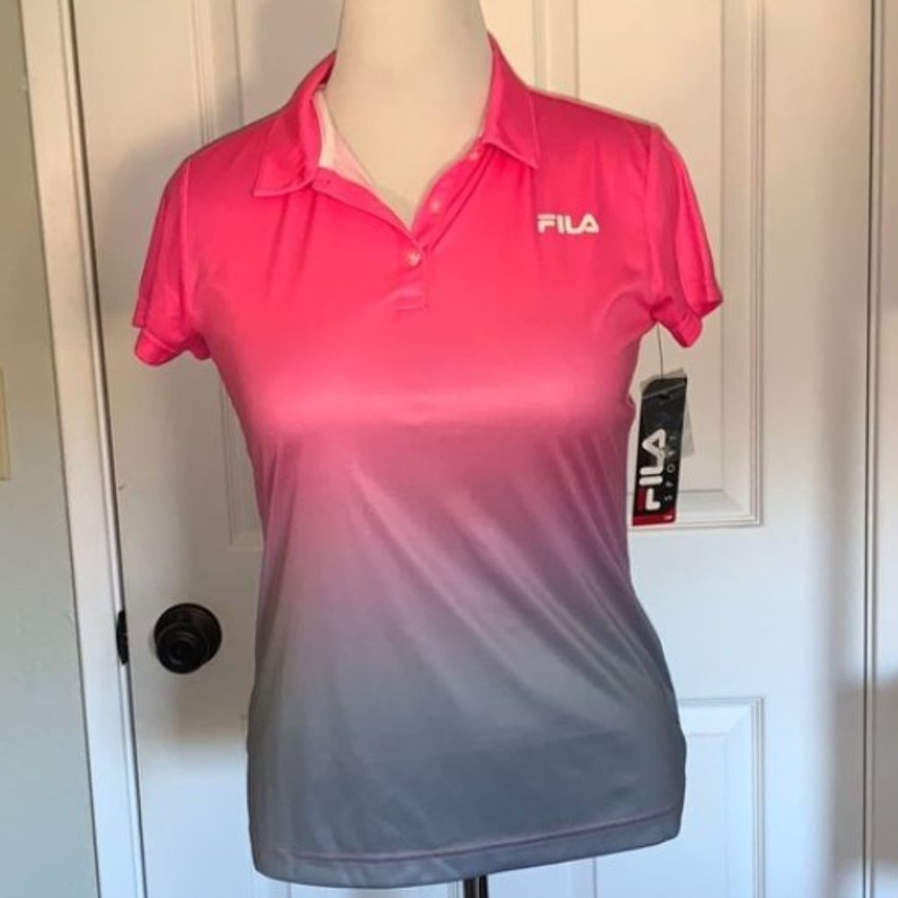 Fila pink gray ombré polo golf shirt